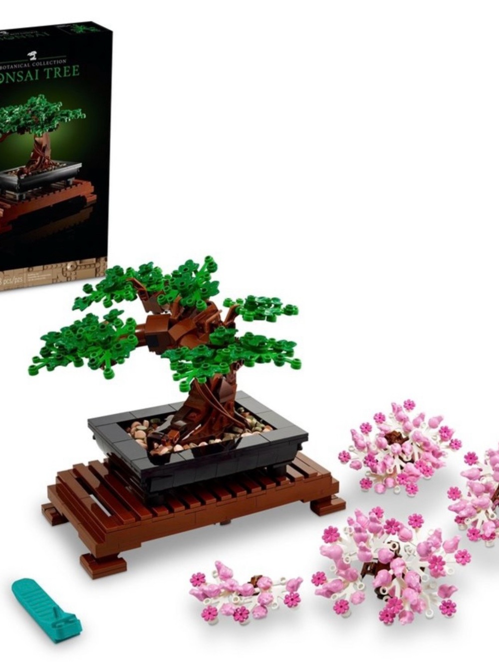 Lego Bonsai Tree Building Set with green & Pink Blossom Branches 10281